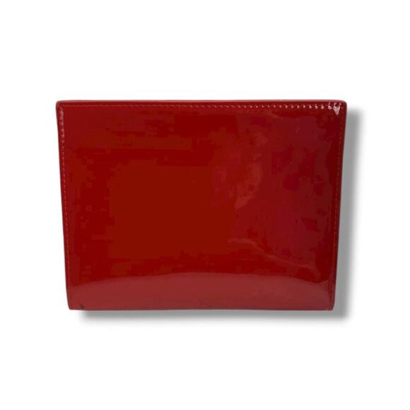 Yves Saint Laurent Makeup Pouch YSL Beaute Shiny RED Clutch Cosmetic NEW - Picture 6 of 7